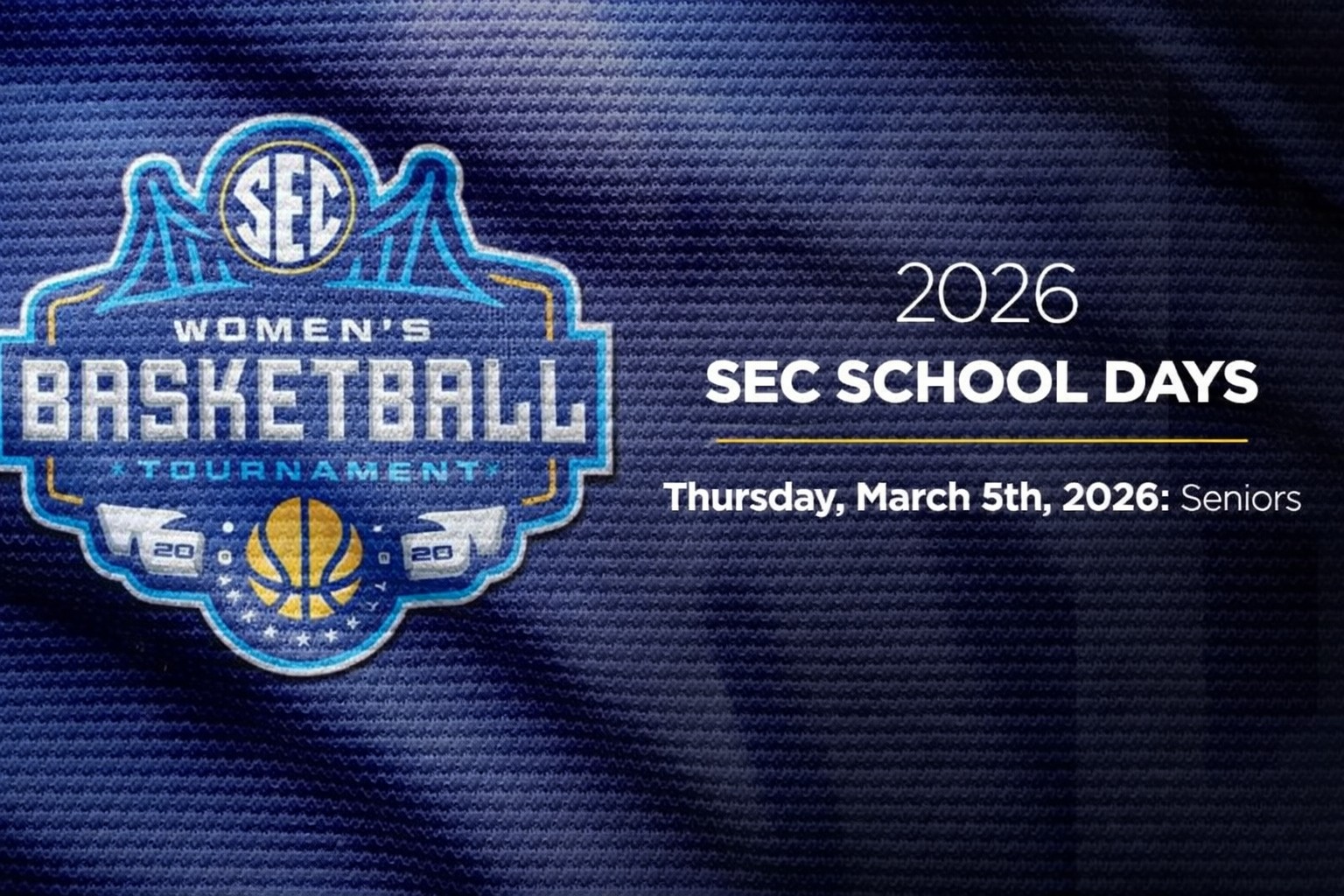 Women's Basketball 2026 SEC School Days Thursday March 5th
